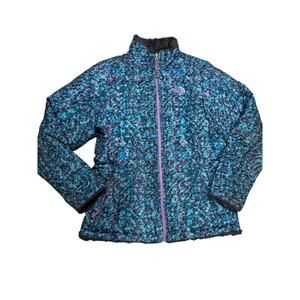 (XL) $115 The North Face Girls Reversible‎ Puffer Mossbud Swirl Fleece Jacket